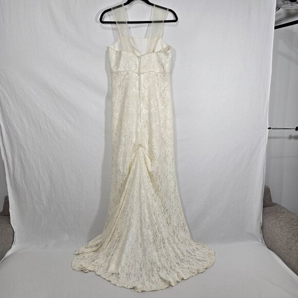 GALINA "Your Fairy Big Day" IVORY Empire Waist Beaded Lace Wedding Dress Size 12 - Picture 4 of 17